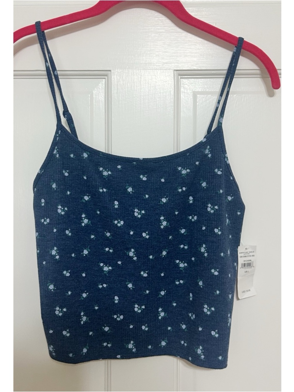 American Eagle Outfitters Navy Blue Floral Spaghetti Strap Tank